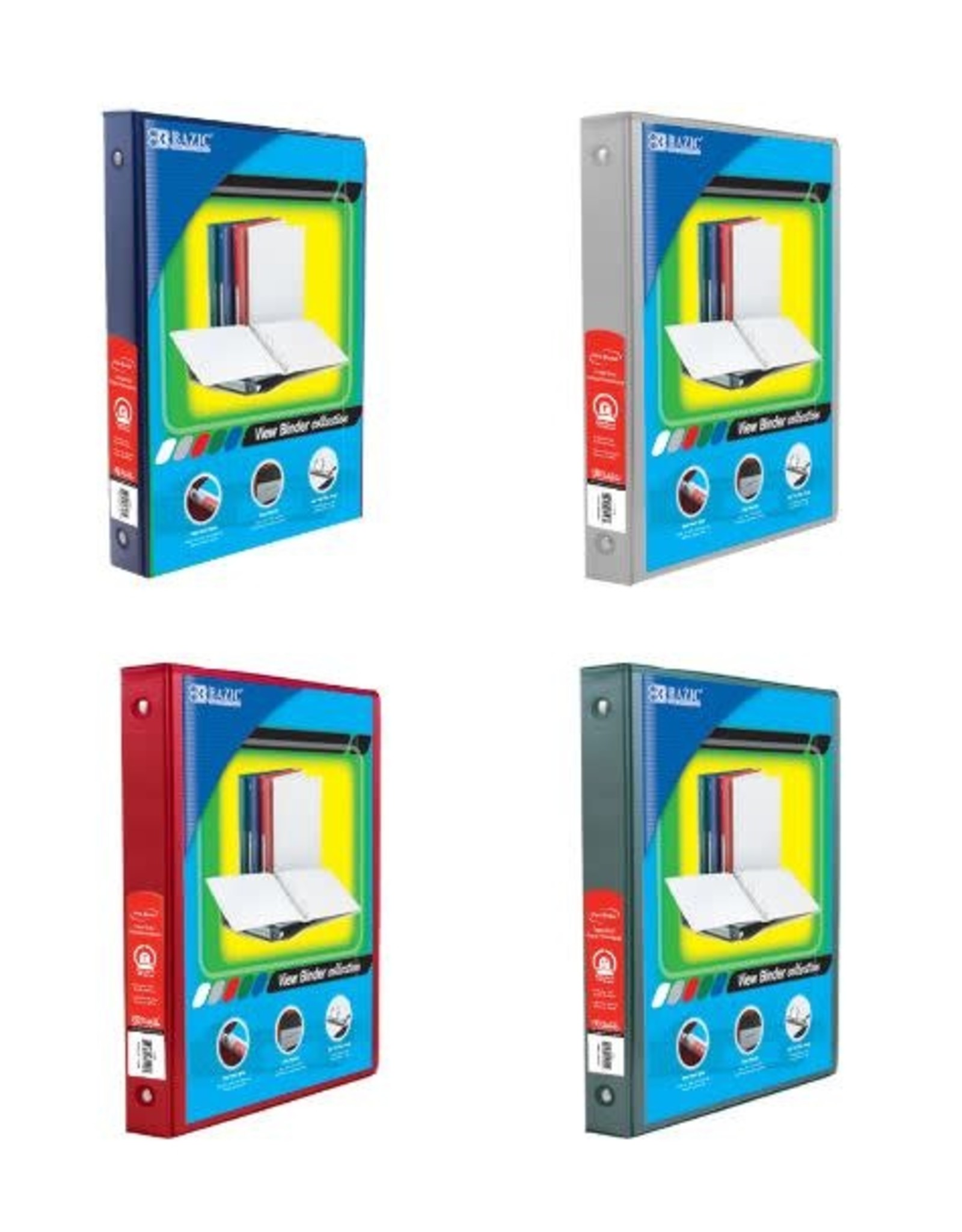 VIEW BINDER 1"  ASSORTED COLOR W/ 2PKTS