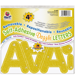 REPOSITIONABLE LETTERS 4" GOLD DAZZLE
