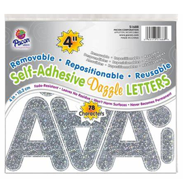 REPOSITIONABLE LETTERS 4" SILVER  DAZZLE