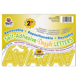 REPOSITIONABLE LETTERS 2" GOLD DAZZLE