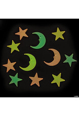 GLOW IN THE DARK STARS & MOONS 144PCS 1" - 1.25"
