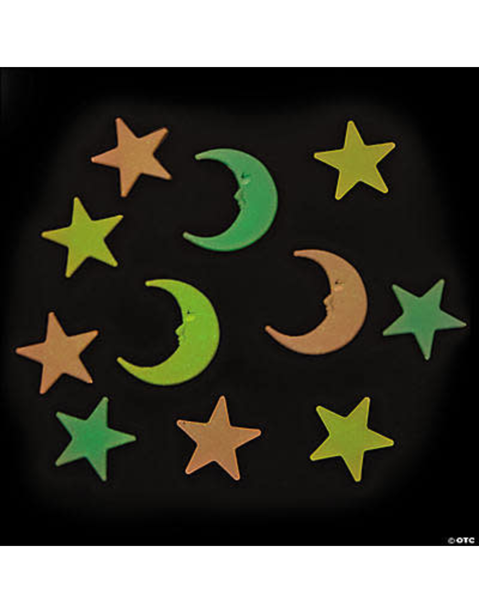GLOW IN THE DARK STARS & MOONS 144PCS 1" - 1.25"