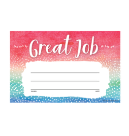 AWARD CERTIFICATE: WATERCOLOR GREAT JOB 30 PACK