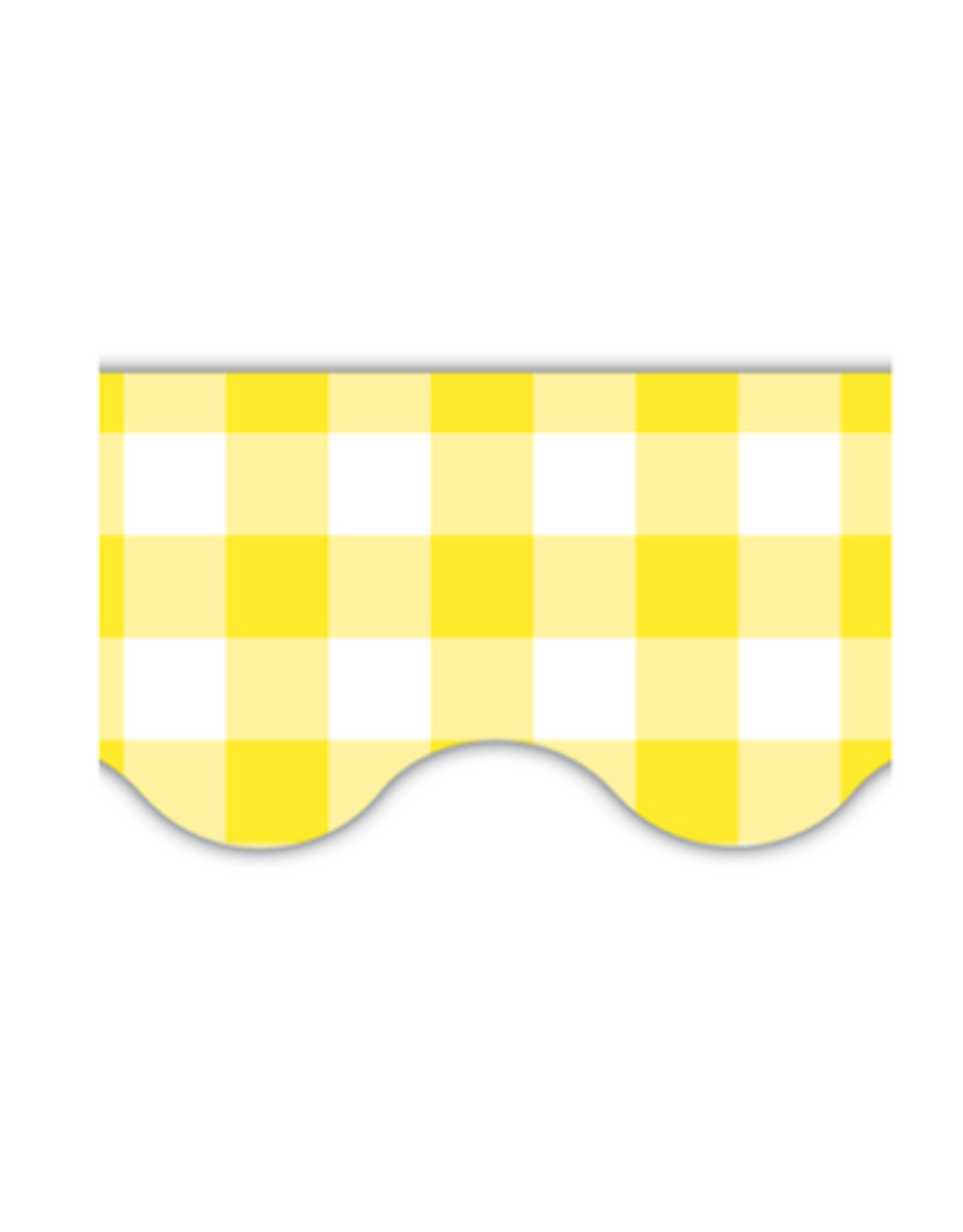 SCALLOPED BORDER YELLOW GINGHAM - 2 3/16"X35"