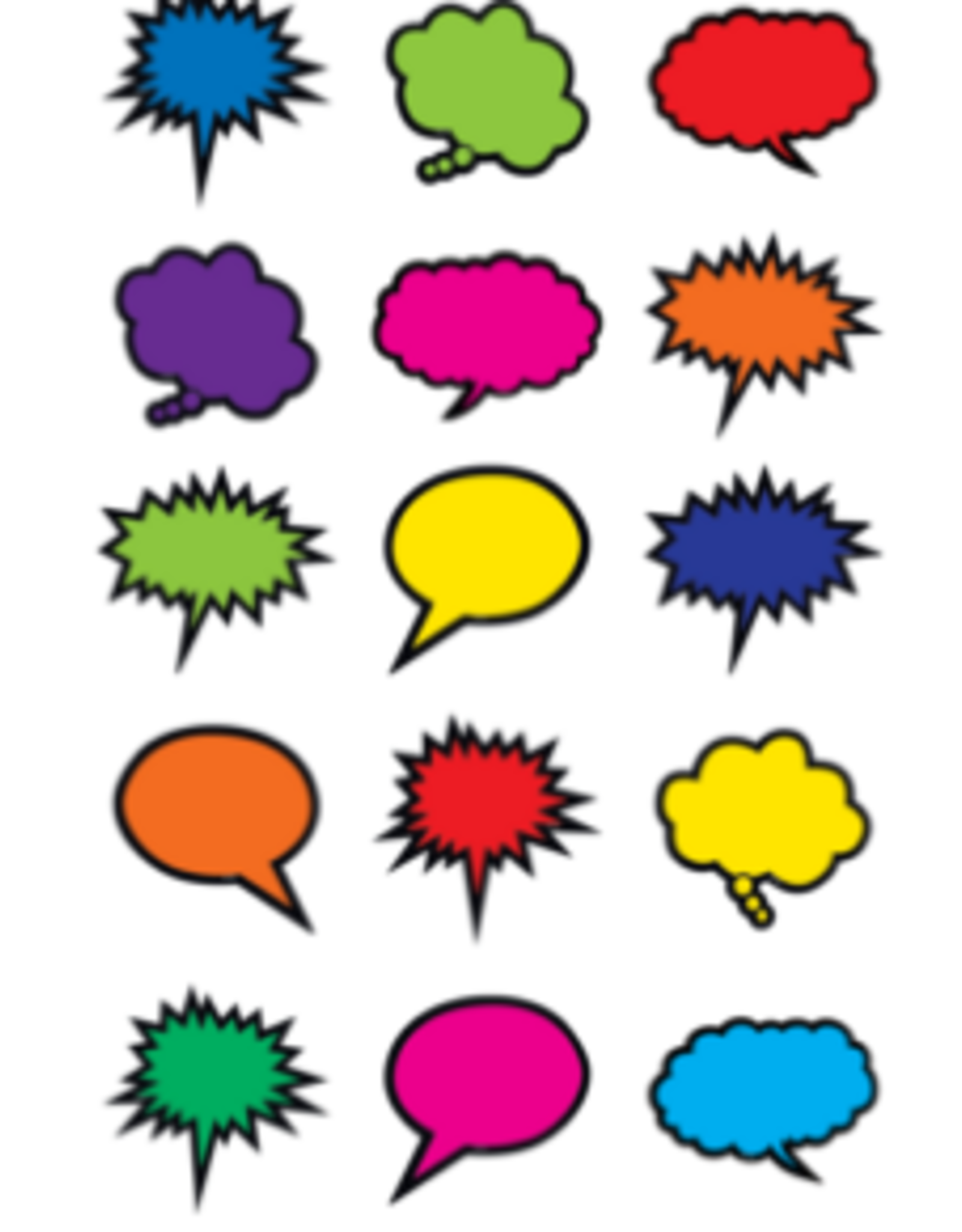 MINI CUT OUT: COLORFUL SPEECH BUBBLES 36PC