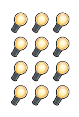 MINI CUT OUT: WHITE LIGHT BULBS 36PC