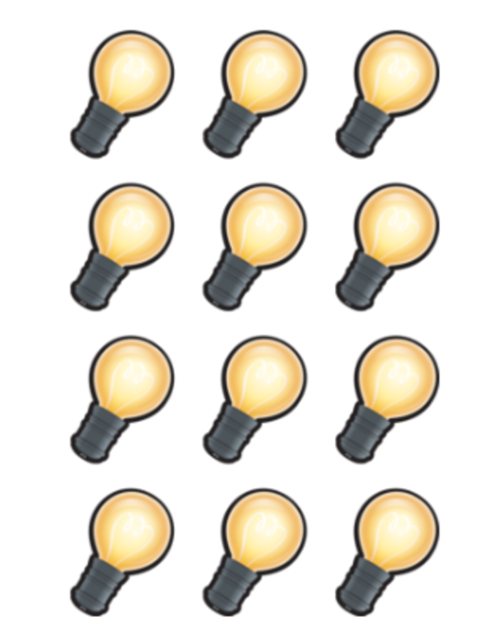 MINI CUT OUT: WHITE LIGHT BULBS 36PC
