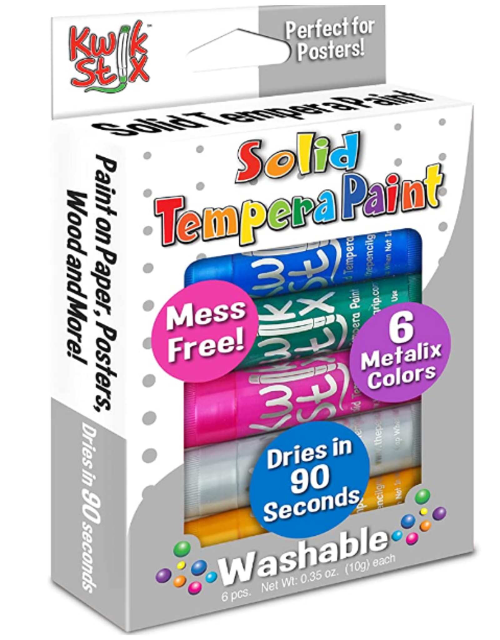 KWIK STIX : TEMPERA PAINT STICK METALLICS - 6 PACK