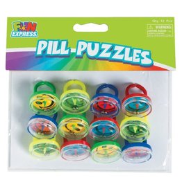 SMILE FACE PILL PUZZLE RINGS Pkg/12pcs