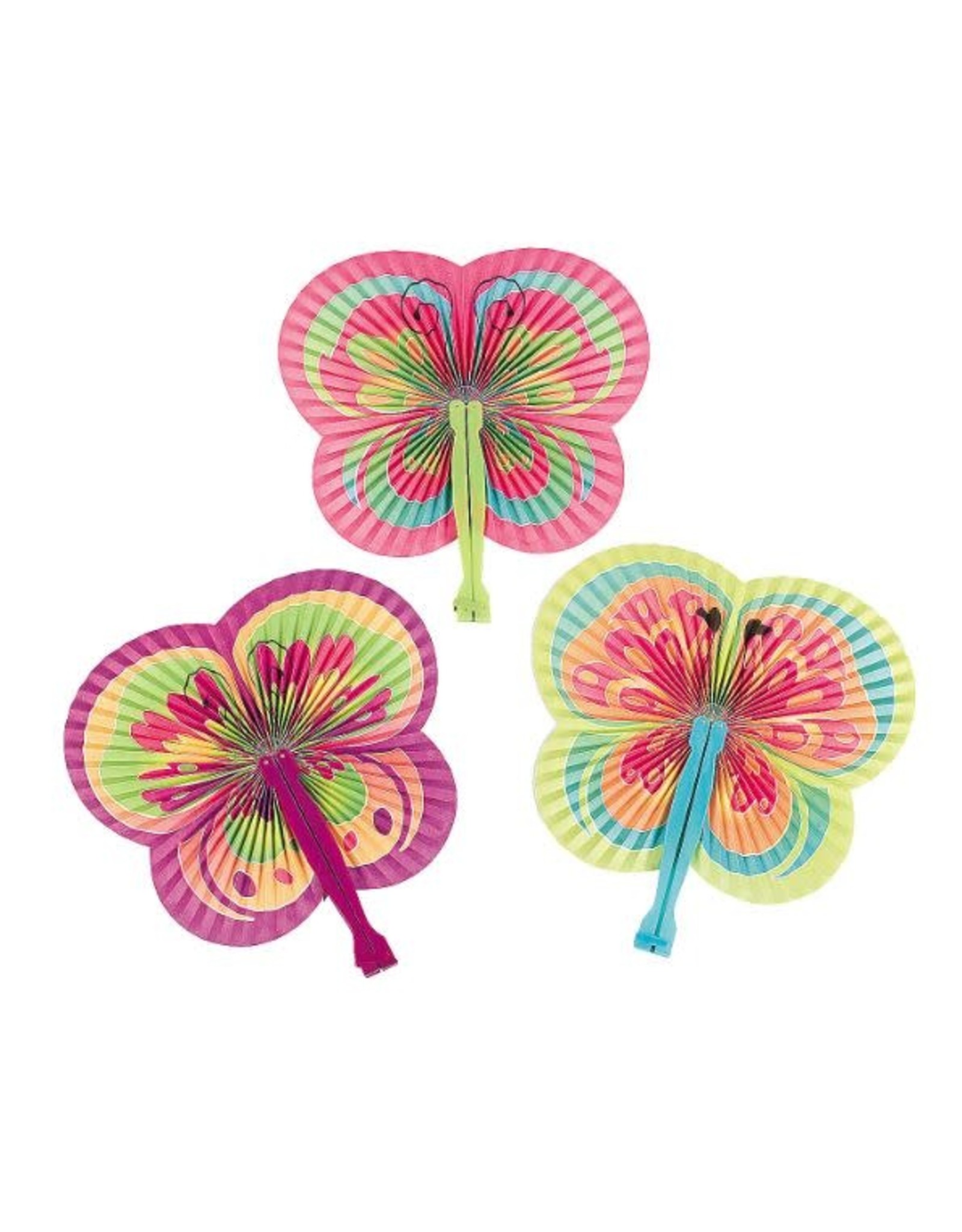 BUTTERFLY FOLDING FANS 12PCS