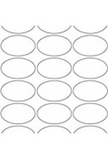 Oval Labels 1.5"x2.5"  Glossy White 1sheet/18labels