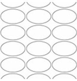Oval Labels 1.5"x2.5"  Glossy White 1sheet/18labels