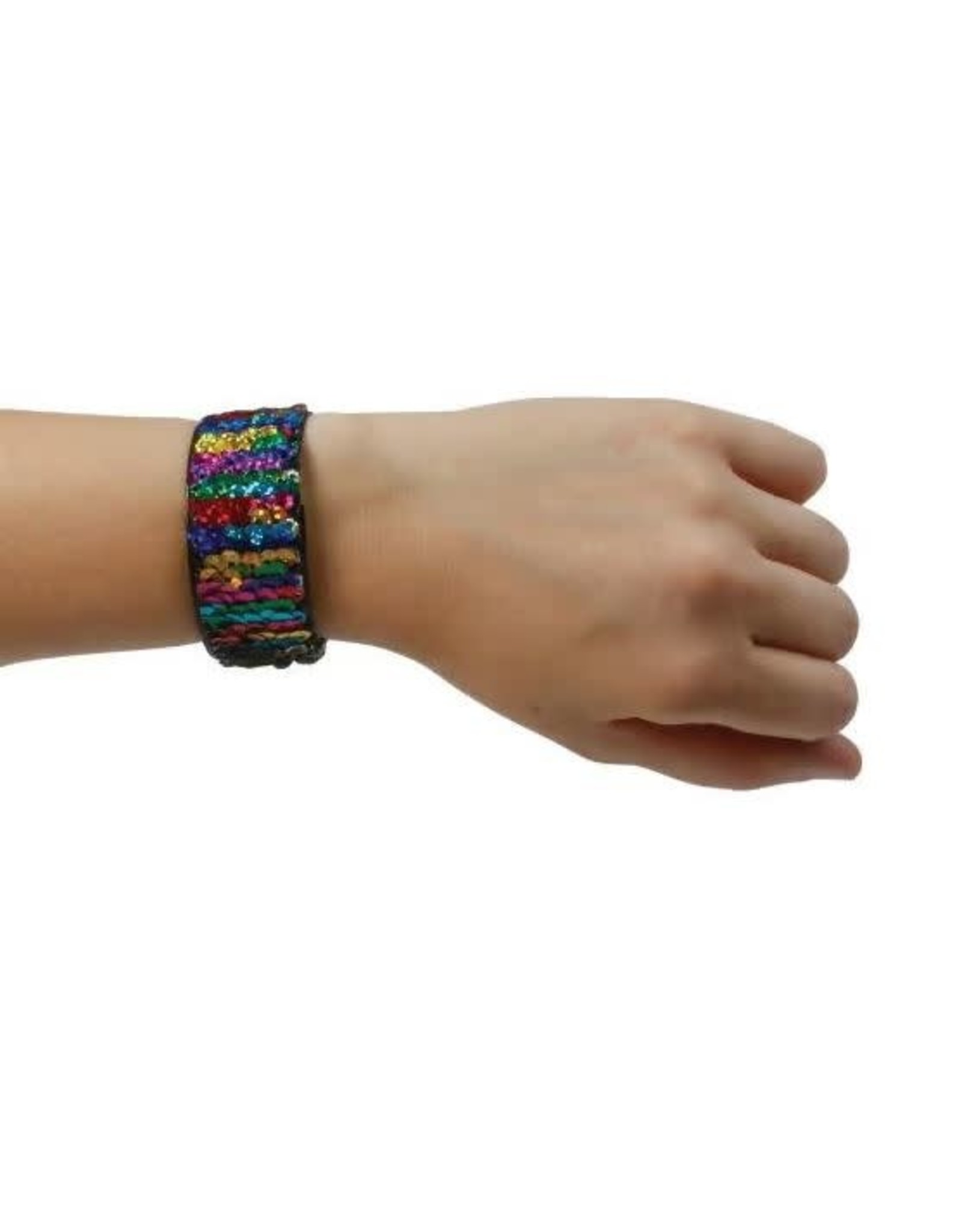 Rainbow Sequin Slap Bracelet - 24 Pack