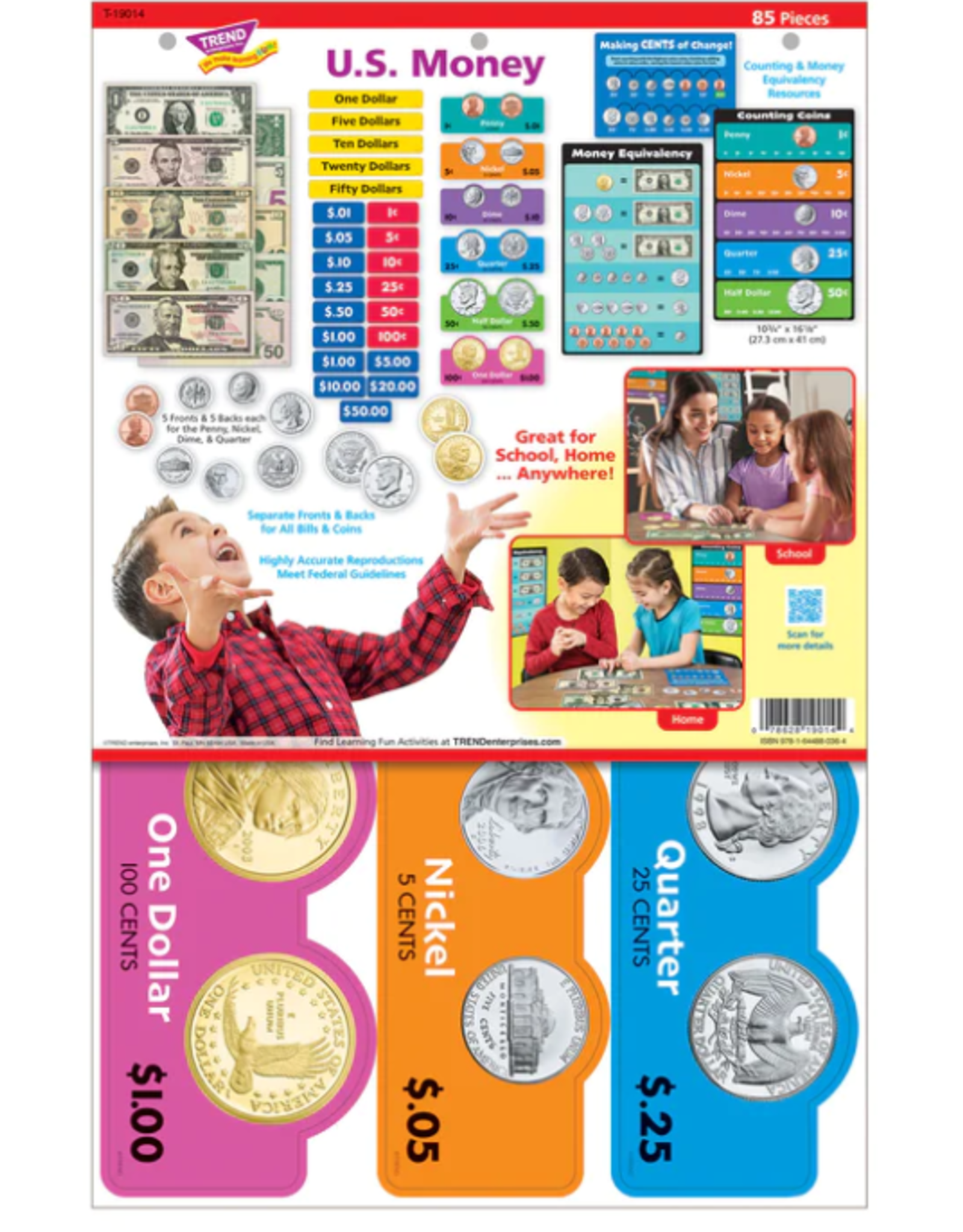 LEARNING SET US Money  85 PIECES