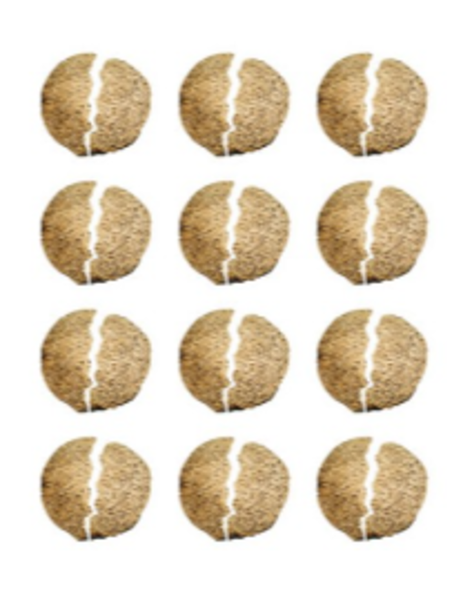 STICKERS: YACHATZ BROKEN MATZAH 1 1/4” - 12 PER SHEET - 6 SHEETS