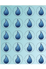 RANENU STICKER WATER DROP 1" - 6 SHEETS