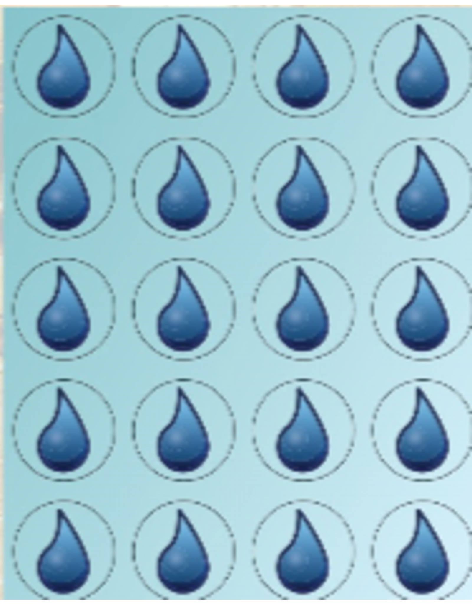 RANENU STICKER WATER DROP 1" - 6 SHEETS