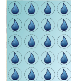 RANENU STICKER RAINDROP 1" - 6 SHEETS