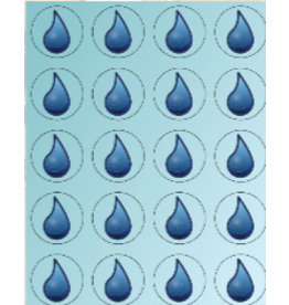 RANENU STICKER WATER DROP 1" - 6 SHEETS