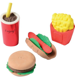 ERASERS  3D JUNK FOOD Pckg/12