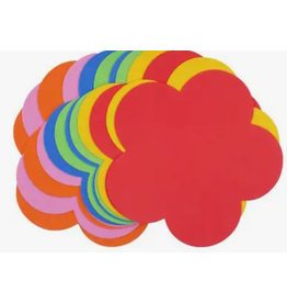 FOAM SHAPE FLOWER ASSORTED COLORS  6" 12 PACK
