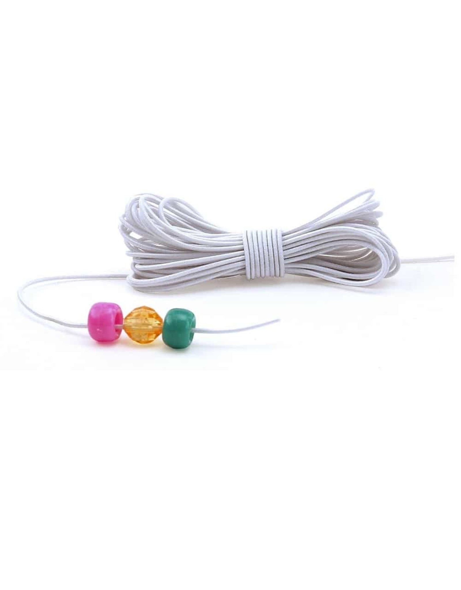 BEADING THREAD - ELASTIC - WHITE 4 YARDS