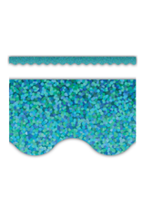 SCALLOPED BORDER SPARKLE TEAL  2 3/16"X35'