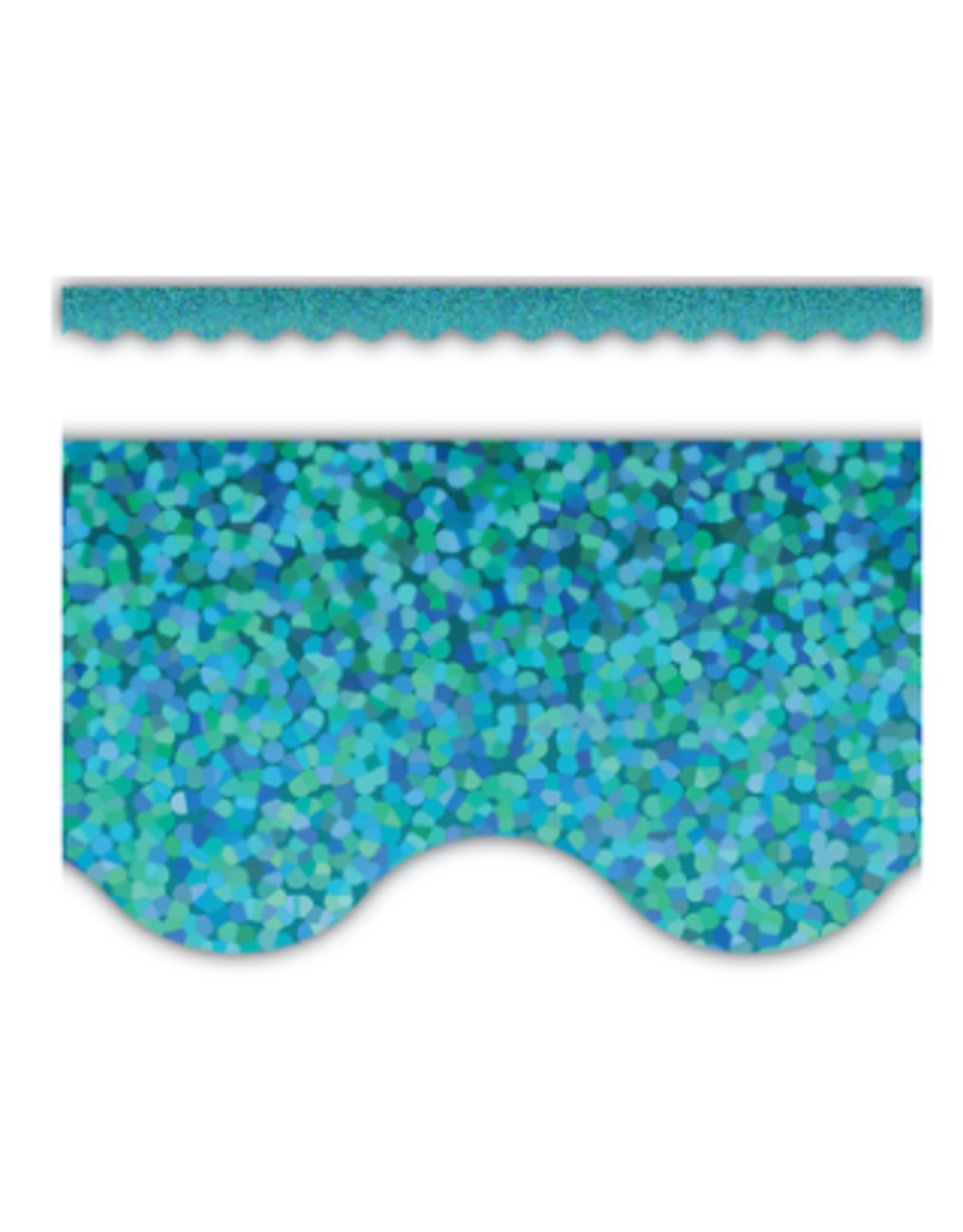 SCALLOPED BORDER SPARKLE TEAL  2 3/16"X35'