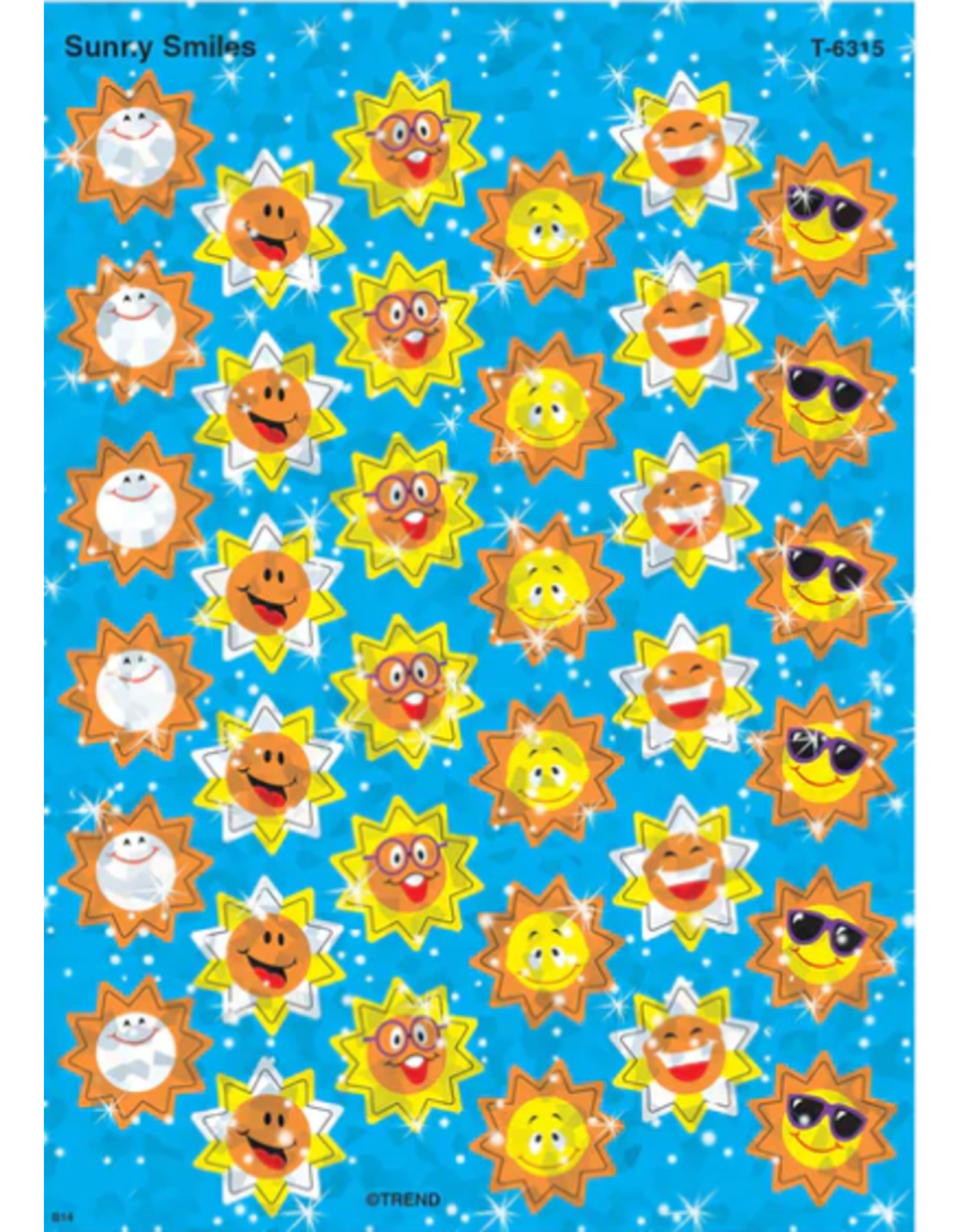 SPARKLE STICKER SUNNY SMILES 72 STICKERS