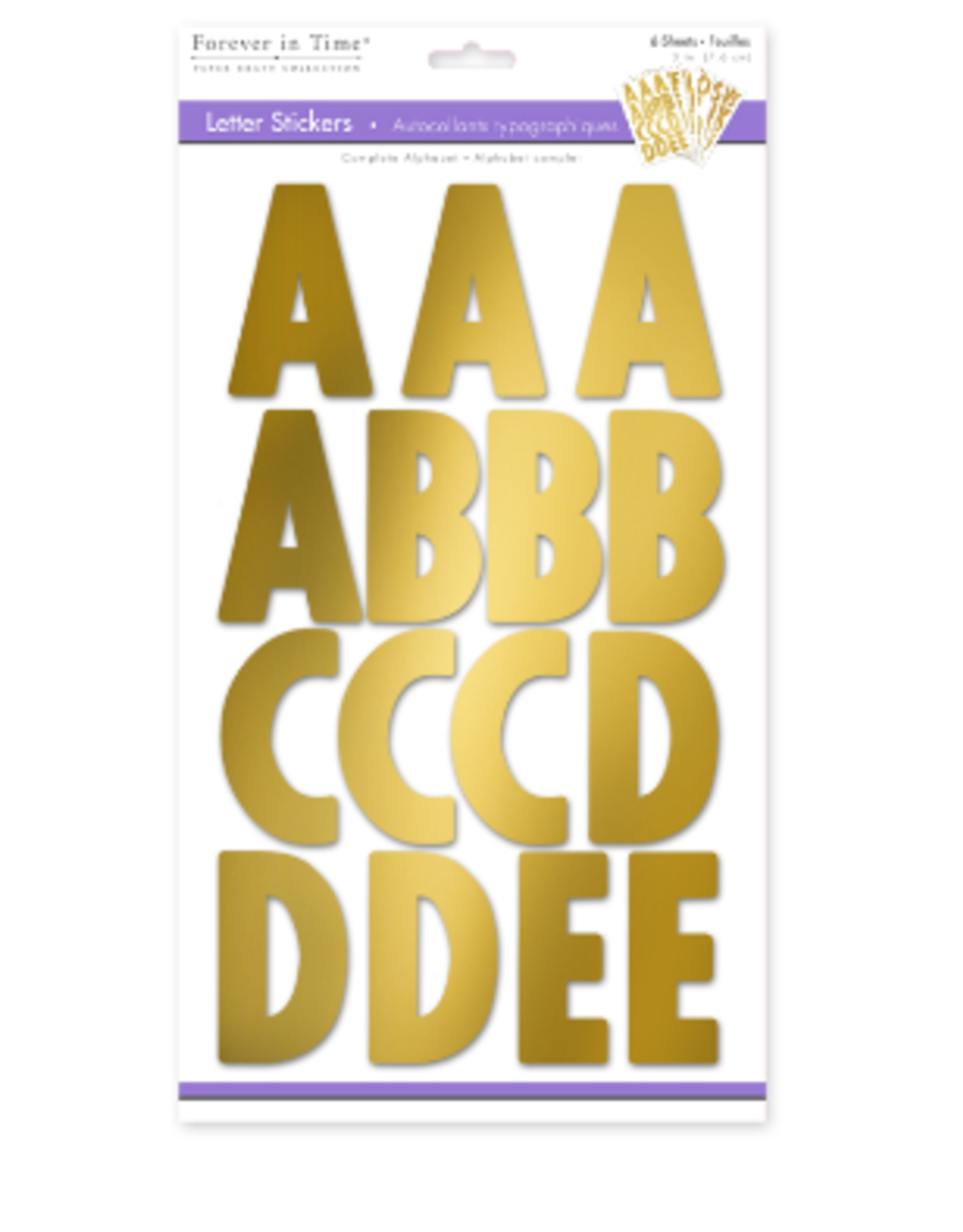 3" LETTER STICKER GOLD 6 SHT