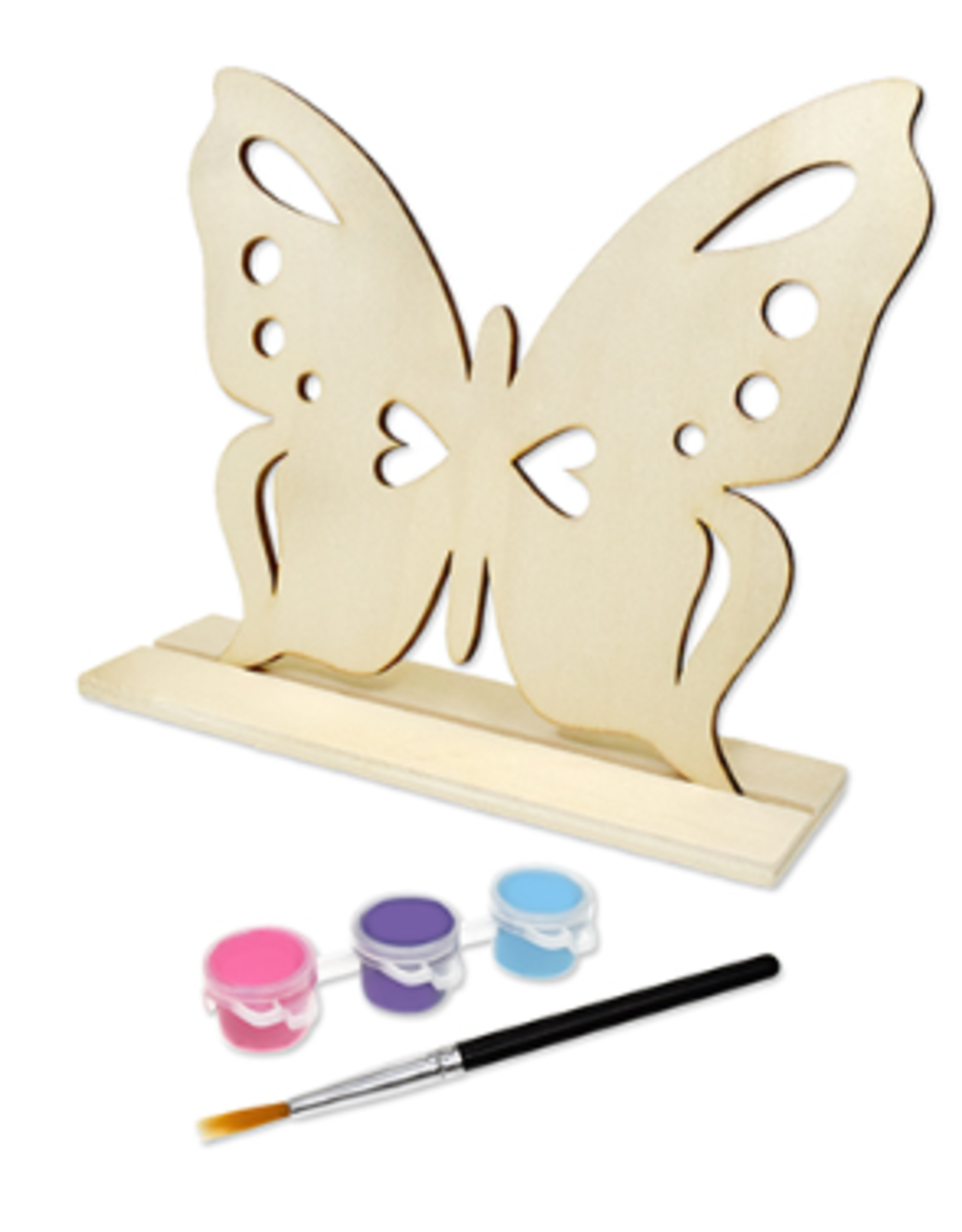 WOOD STANDING BUTTERFLY PAINTING KIT 7"X6"