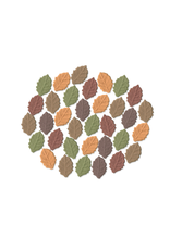 HANDMADE LEAF EMBELLISHMENT AUTOMN MIX 34 PC