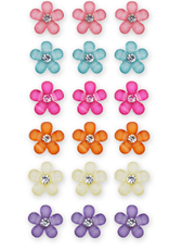 12MM GLITTER DAISY GEMS 18PC PASTEL