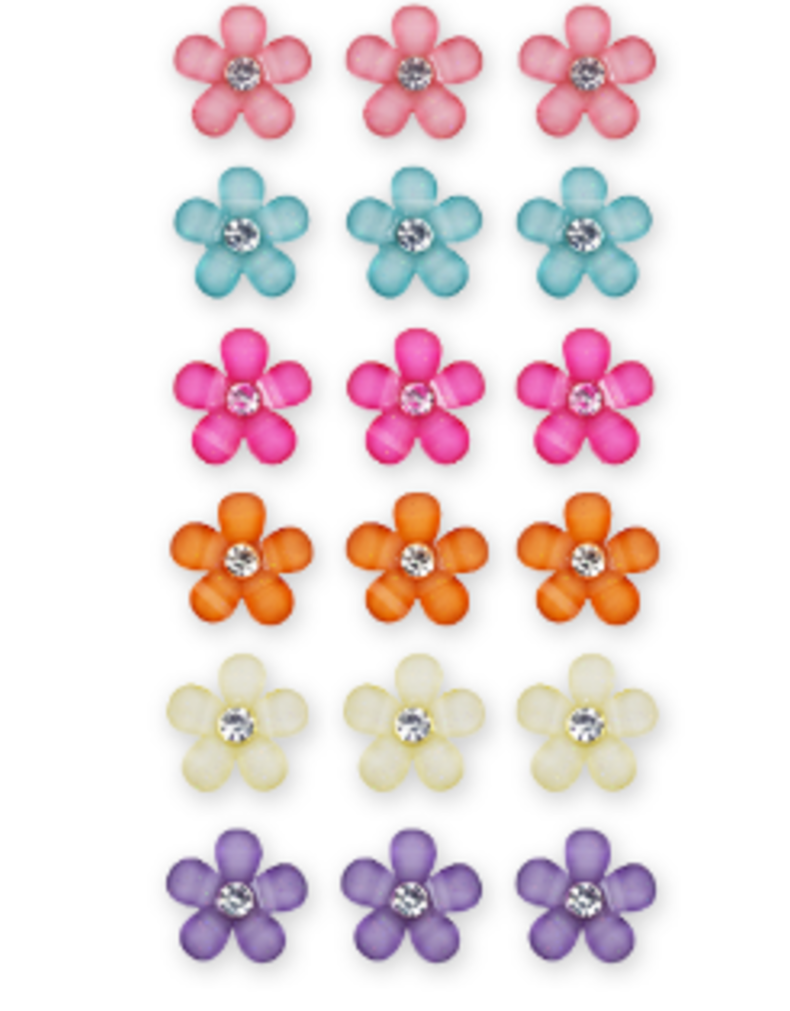 12MM GLITTER DAISY GEMS 18PC PASTEL