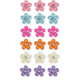 12MM GLITTER DAISY GEMS 18PC PASTEL