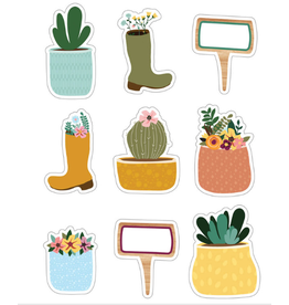 CUT OUTS: GROW TOGETHER BOOTS, POTS AND GARDEN SIGNS 36PC ASSORTED