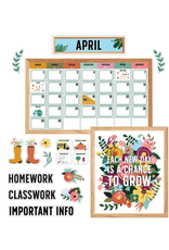 BULLETIN BOARD SET: GROW TOGETHER CALENDER 135 PC