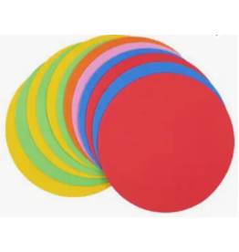 FOAM SHAPE: CIRCLE 5.5"  ASSORTED COLORS 12 PACK