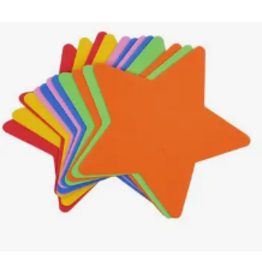 FOAM SHAPE STARS ASSORTED COLORS 5.5" - 12 PACK