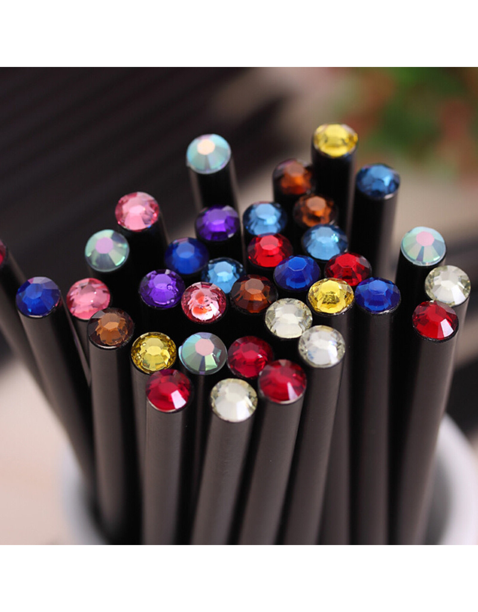 Pencils With a Crystal Gem Top - Container/96pcs