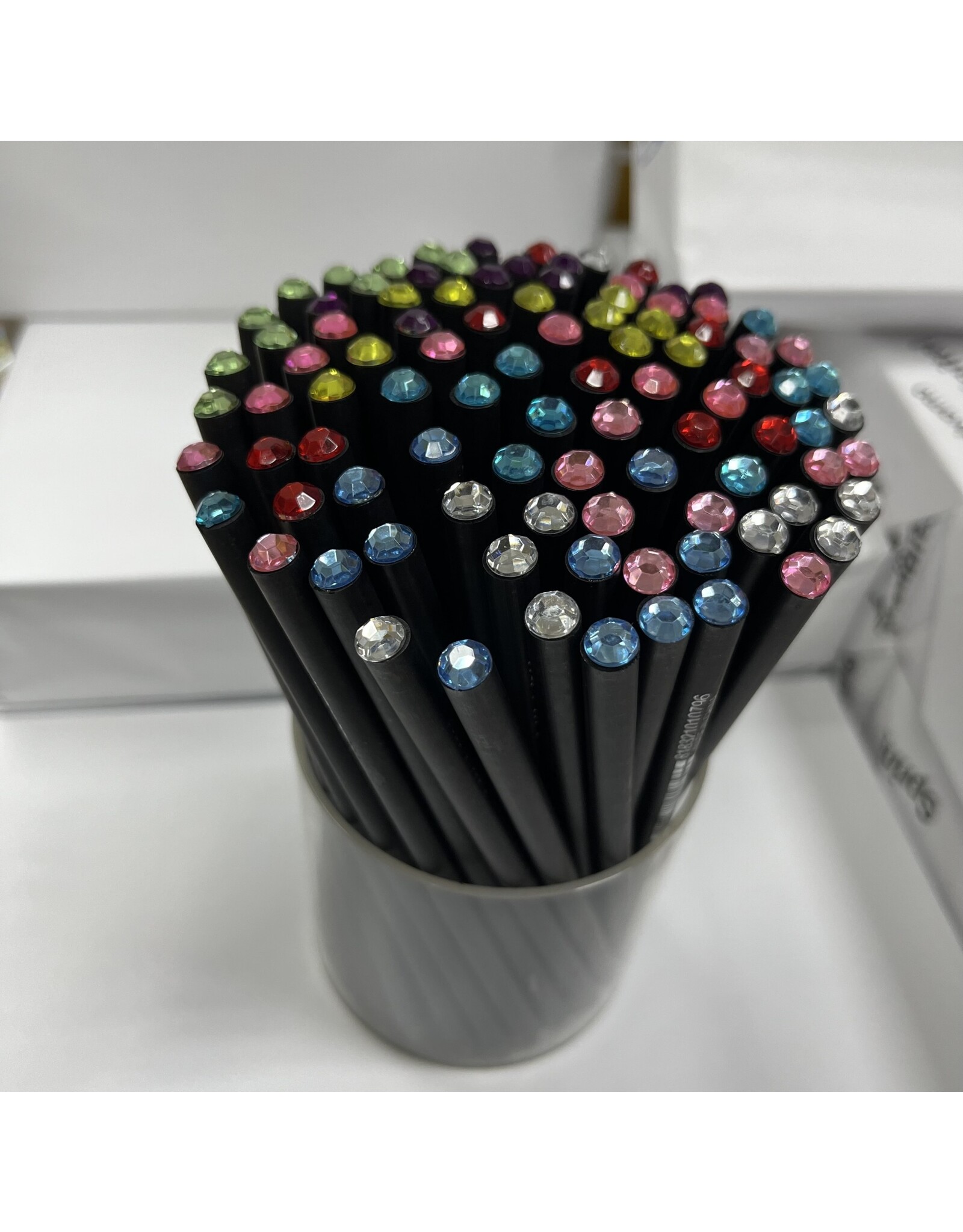 Pencils With a Crystal Gem Top - Container/96pcs