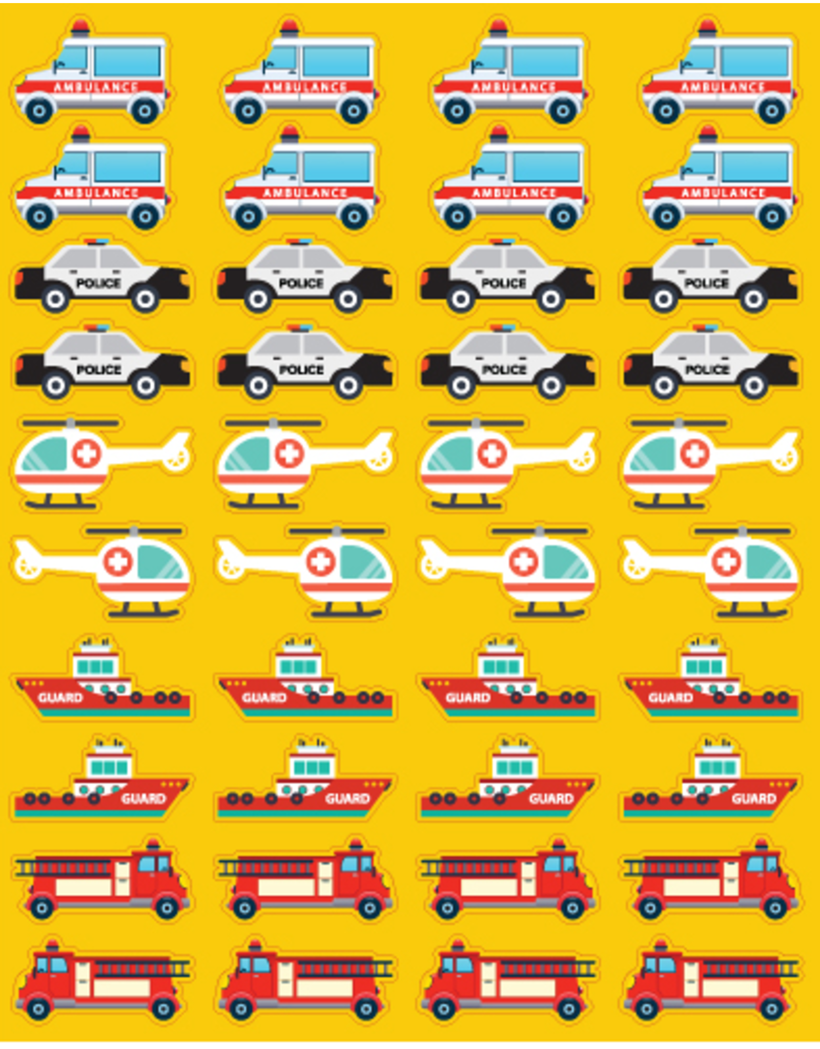 STICKER: DIE CUT RESCUE VEHICLES 6 SHEETS