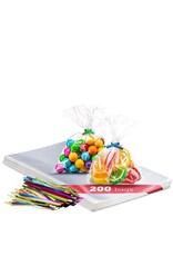 CLEAR CELLOPHANE BAG WITH  TIES 3"x4" 200 PACK