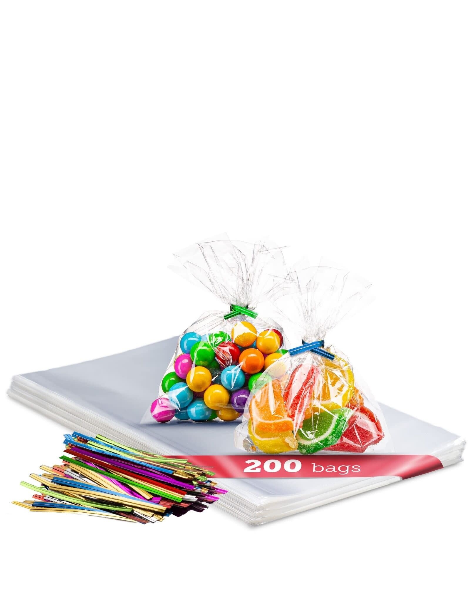 CLEAR CELLOPHANE BAG WITH  TIES 3"x4" 200 PACK