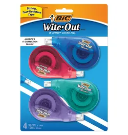 BIC BIC WITE OUT CORRECTION TAPE - 4 PACK