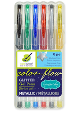 METALLIC GEL PENS GLITTER 6pc