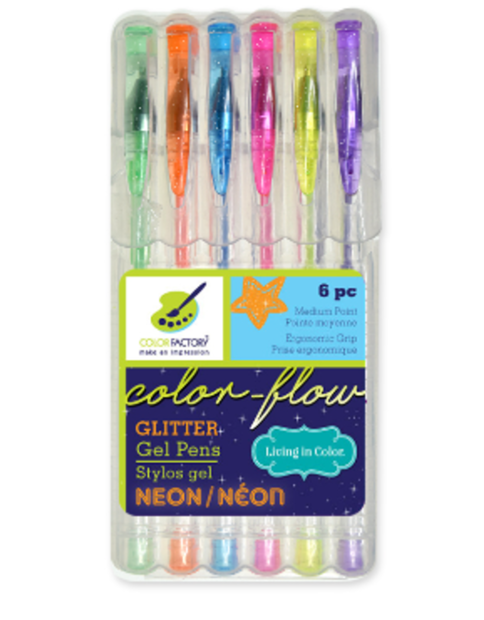 GEL PENS: NEON GLITTER 6 PACK