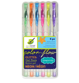 GEL PENS: NEON GLITTER 6 PACK
