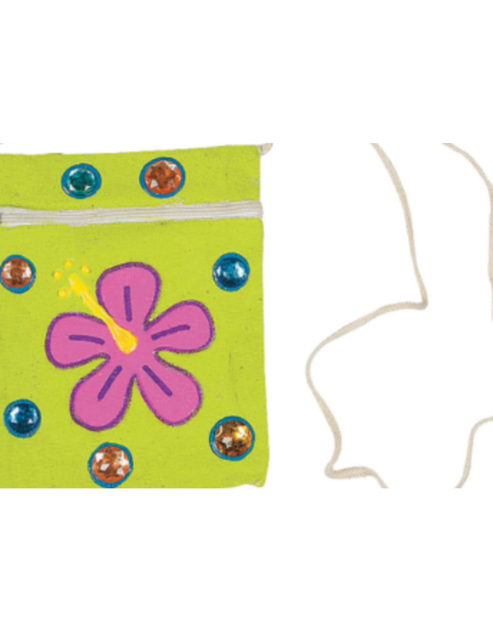 DIY Canvas Zipper Purses  2" handle  5" x 7"  12Pcs
