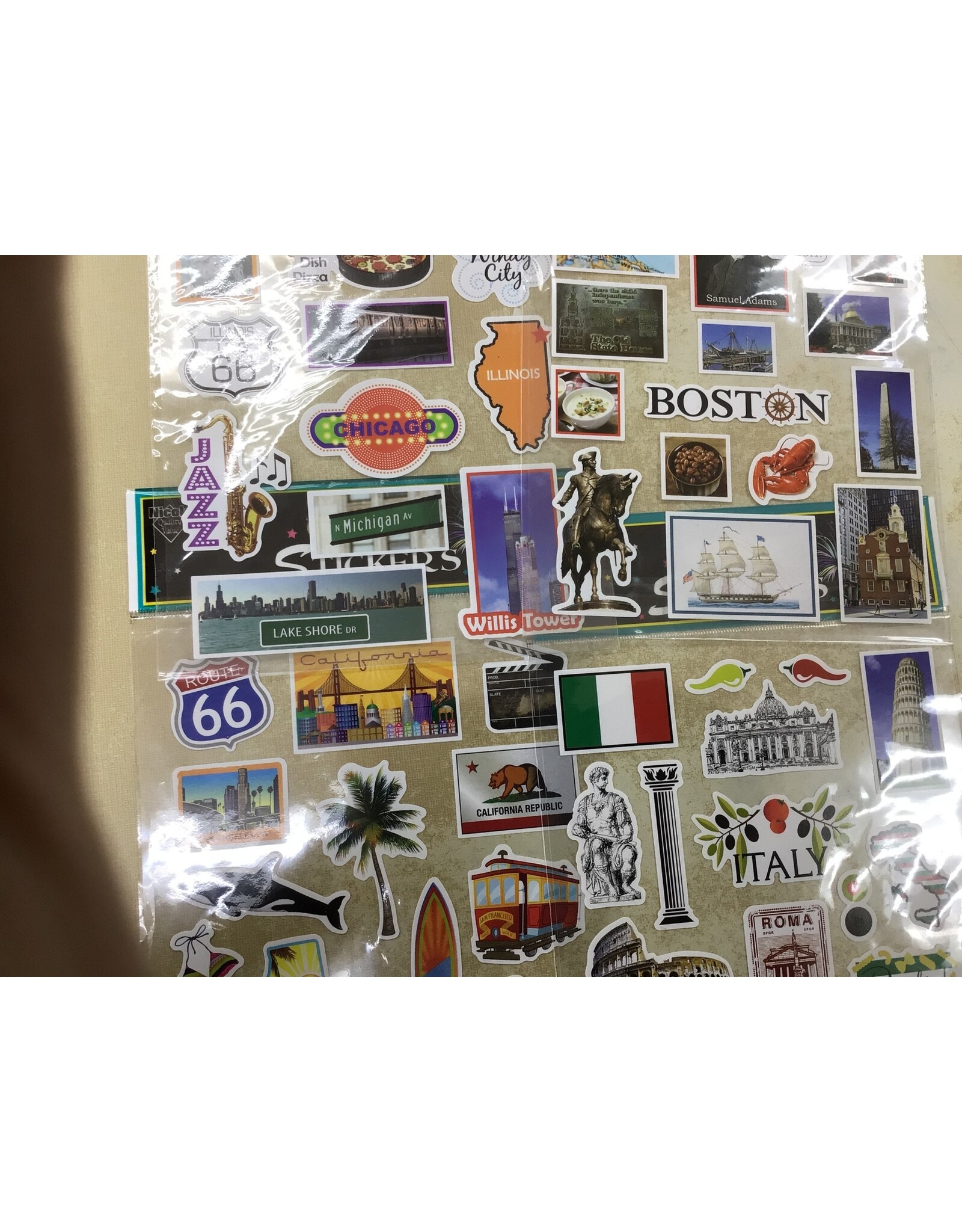 STICKERS: Italy, Boston, California